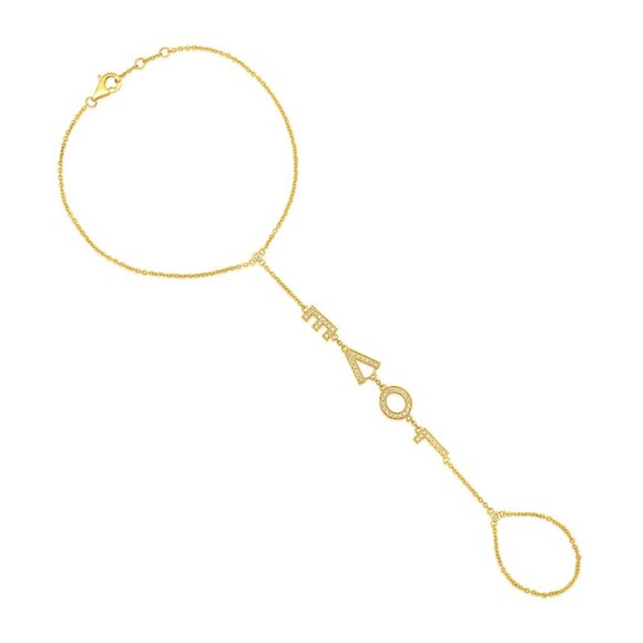 Faith Symbol 54 Diamond 14K Gold Hand Chain